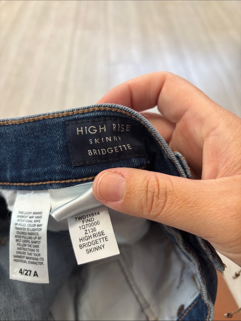 Lucky brand high rise skinny bridgette jeans sz 4 / 27 A - Picture 4 of 10
